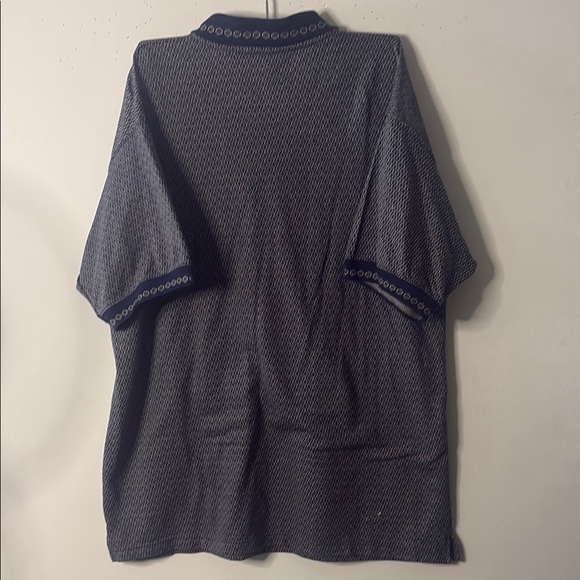 Haband Blue Polo Shirt Classic Knit Design - Picture 3 of 12
